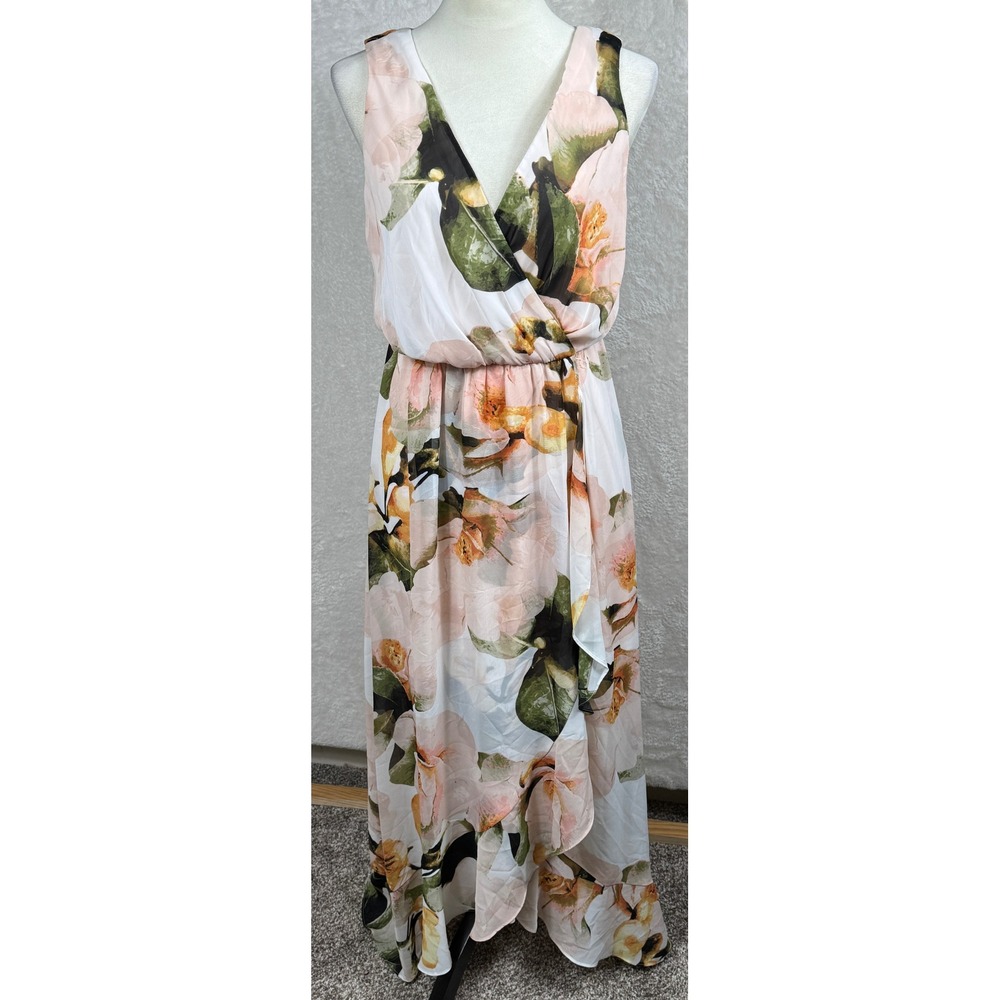 Sangria Womens Long Floral Sleeveless Chiffon Gown Romantic Coquette‎ Size 4